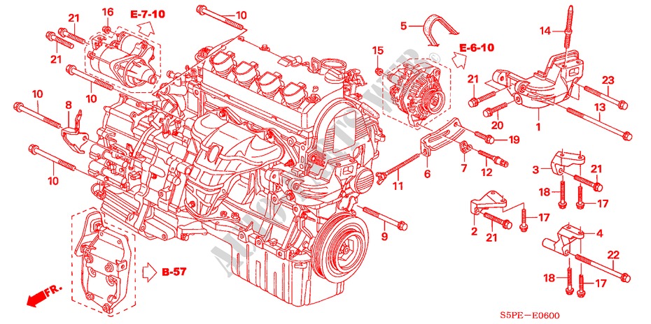 MOTORHALTERUNG für Honda CIVIC COUPE ES 2 Türen 5 gang-Schaltgetriebe 2005