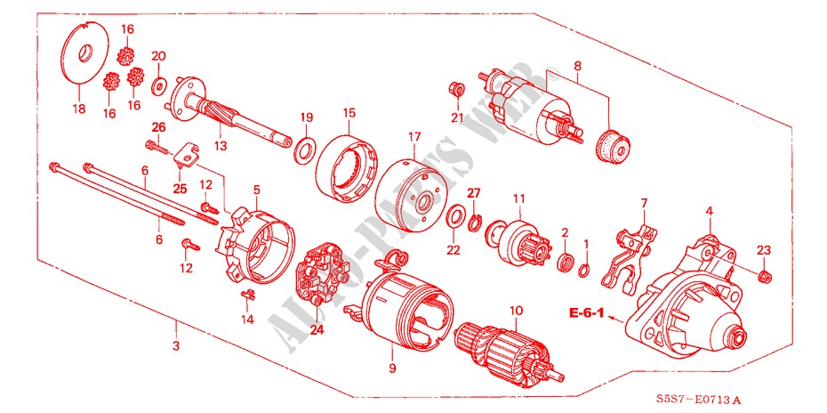 ANLASSER(DENSO)(TYPE R) für Honda CIVIC TYPE R 3 Türen 6 gang-Schaltgetriebe 2002
