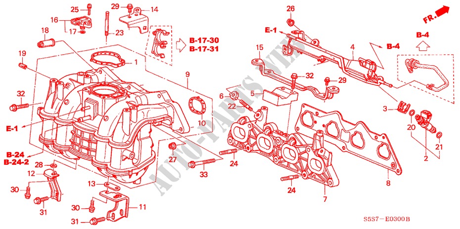 ANSAUGKRUEMMER (1.4L/1.6L) für Honda CIVIC 1.4LS 3 Türen 4 gang automatikgetriebe 2002