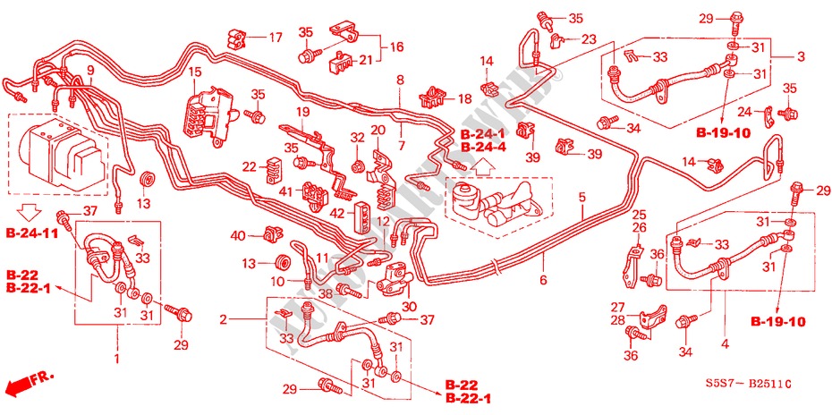 BREMSLEITUNGEN(ABS) (LH) (2) für Honda CIVIC TYPE R 3 Türen 6 gang-Schaltgetriebe 2001