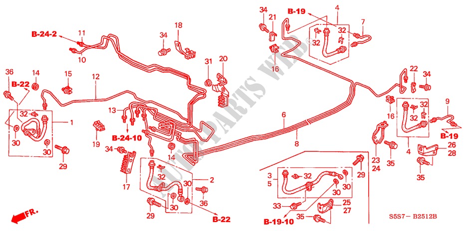 BREMSLEITUNGEN(ABS) (RH) (1) für Honda CIVIC 1.4B 3 Türen 5 gang-Schaltgetriebe 2001