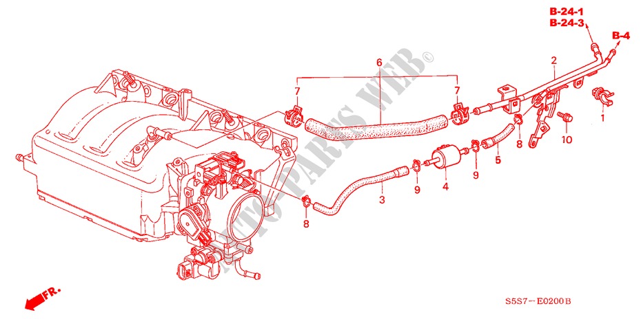 EINBAULEITUNG/ROHRE(TYPE R) für Honda CIVIC TYPE R 3 Türen 6 gang-Schaltgetriebe 2002