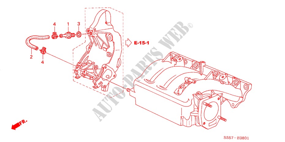 ENTLUEFTUNGSROHR(TYPE R) für Honda CIVIC TYPE R 3 Türen 6 gang-Schaltgetriebe 2002
