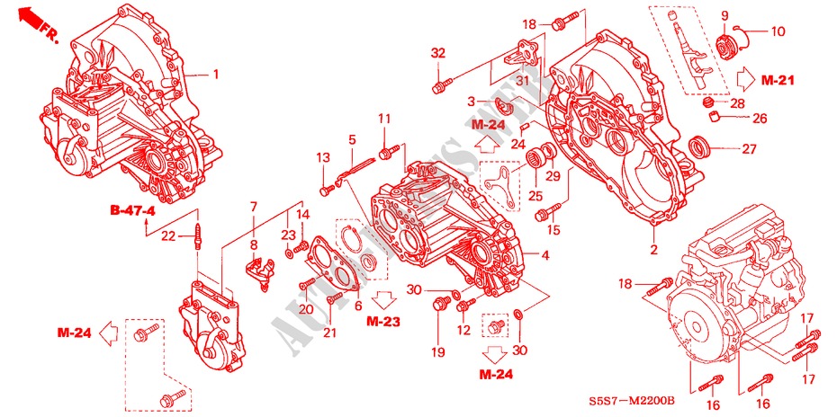 GETRIEBE(DIESEL) für Honda CIVIC 1.7S 3 Türen 5 gang-Schaltgetriebe 2002