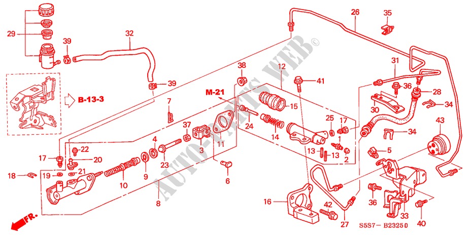 HAUPTKUPPLUNGSZYLINDER (RH) (DIESEL) für Honda CIVIC 1.7S 3 Türen 5 gang-Schaltgetriebe 2002