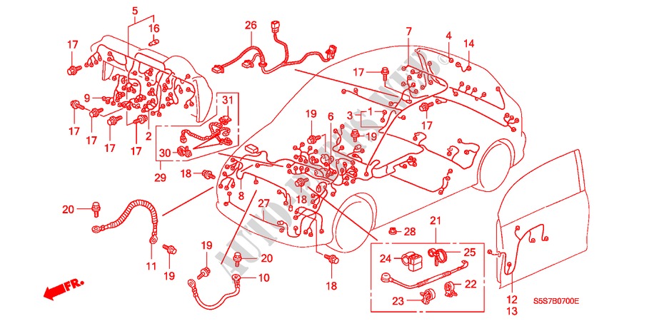 KABELBAUM(LH) für Honda CIVIC TYPE R 3 Türen 6 gang-Schaltgetriebe 2002