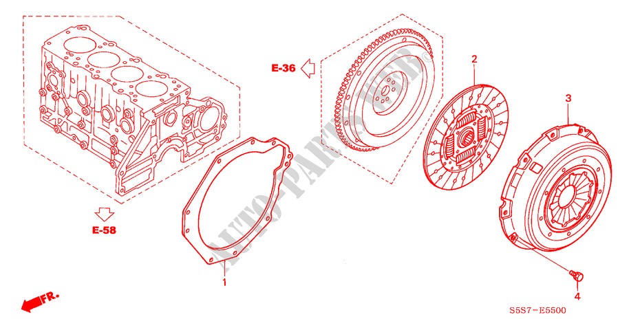 KUPPLUNG(DIESEL) für Honda CIVIC 1.7S 3 Türen 5 gang-Schaltgetriebe 2002