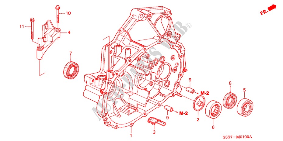 KUPPLUNGSGEHAEUSE(5MT) für Honda CIVIC 1.6SE    EXECUTIVE 3 Türen 5 gang-Schaltgetriebe 2002