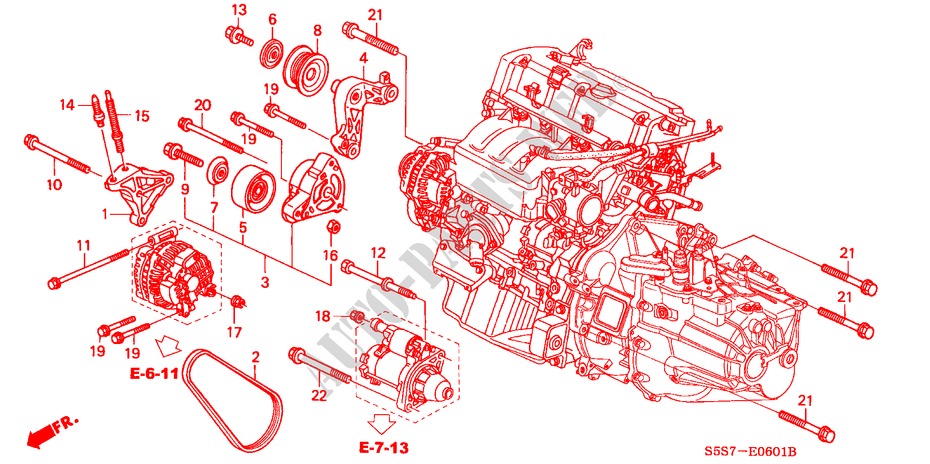 MOTORHALTERUNG (TYPE R) für Honda CIVIC TYPE R 3 Türen 6 gang-Schaltgetriebe 2004