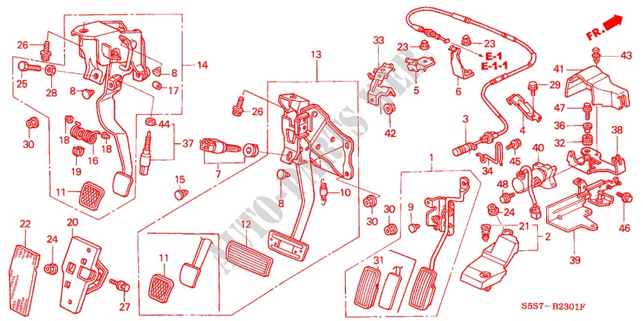 PEDAL(RH) für Honda CIVIC 1.7S 3 Türen 5 gang-Schaltgetriebe 2002