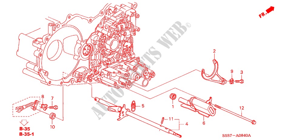 SCHALTGABEL/STEUERWELLE für Honda CIVIC 1.4LS 3 Türen 4 gang automatikgetriebe 2001