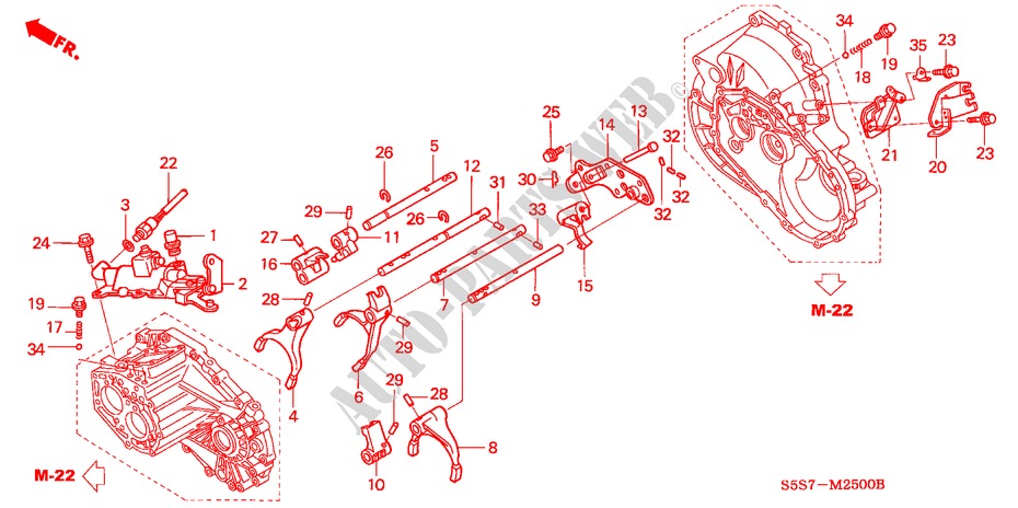SCHALTSTANGE/SCHALTARM(DIESEL) für Honda CIVIC 1.7S 3 Türen 5 gang-Schaltgetriebe 2002