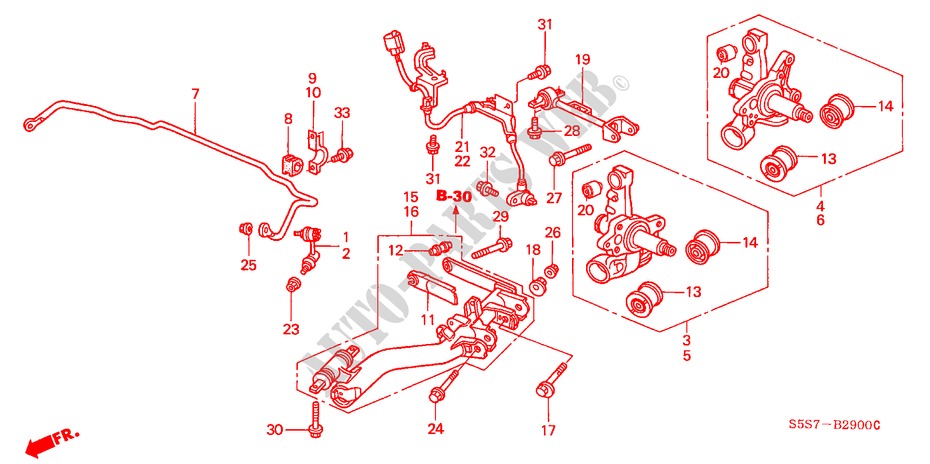 UNTERER ARM, HINTEN für Honda CIVIC TYPE R 3 Türen 6 gang-Schaltgetriebe 2002