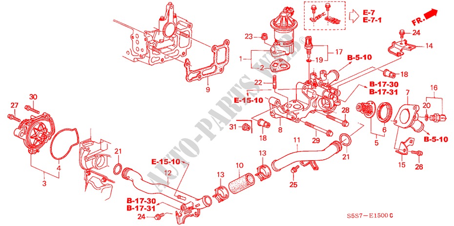 WASSERPUMPE/SENSOR (1.4L/1.6L) für Honda CIVIC 1.6ES 3 Türen 4 gang automatikgetriebe 2003