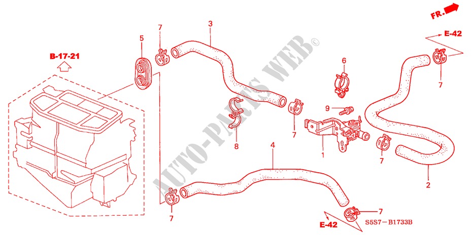 WASSERVENTIL(RH)(DIESEL) für Honda CIVIC 1.7S 3 Türen 5 gang-Schaltgetriebe 2002