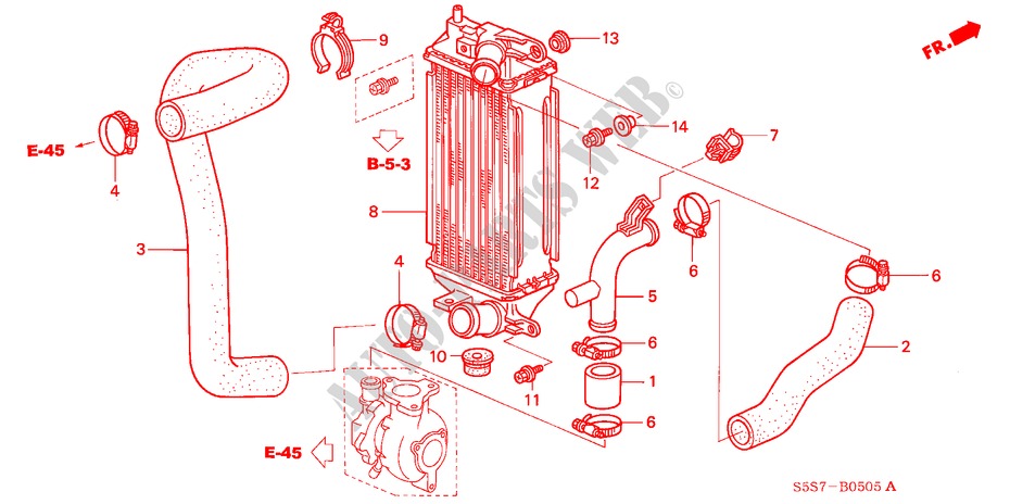 ZWESCHENKUEHLERINHEIT(DIESEL) für Honda CIVIC 1.7S 3 Türen 5 gang-Schaltgetriebe 2002