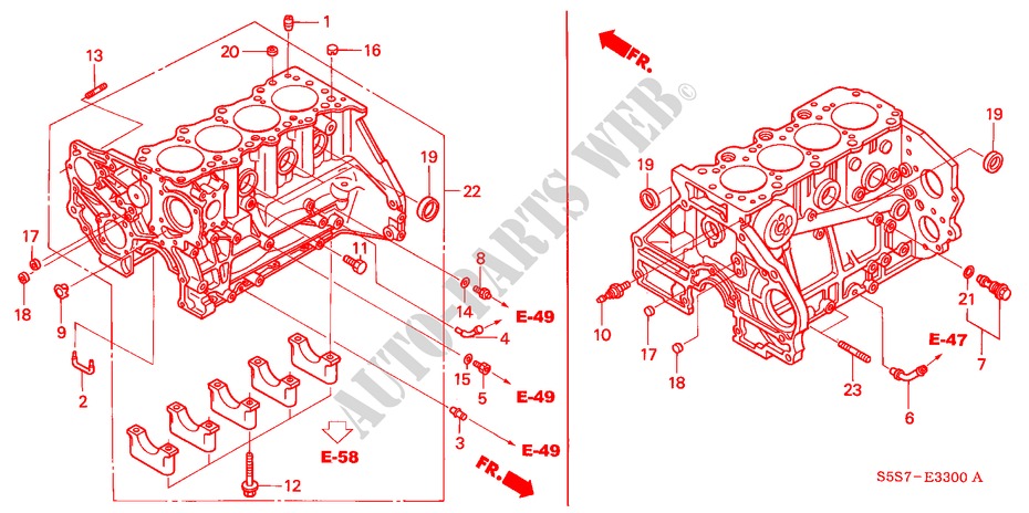 ZYLINDERBLOCK(DIESEL) für Honda CIVIC 1.7S 3 Türen 5 gang-Schaltgetriebe 2002