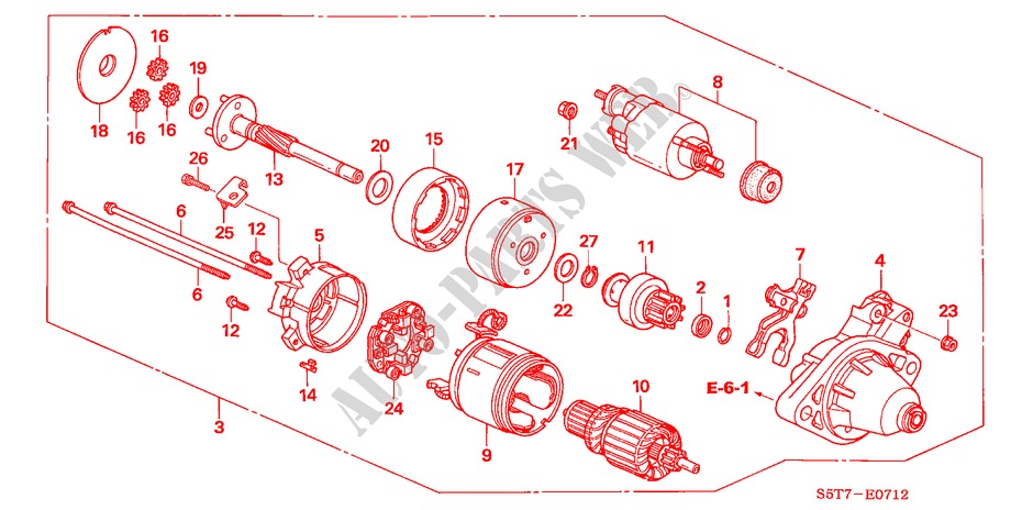 ANLASSER(DENSO)(TYPE R) für Honda CIVIC TYPE R     PREMIUM 3 Türen 6 gang-Schaltgetriebe 2005