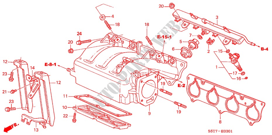 ANSAUGKRUEMMER(TYPE R) für Honda CIVIC TYPE R     PREMIUM 3 Türen 6 gang-Schaltgetriebe 2005