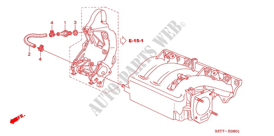 ENTLUEFTUNGSROHR(TYPE R) für Honda CIVIC TYPE R     PREMIUM 3 Türen 6 gang-Schaltgetriebe 2005