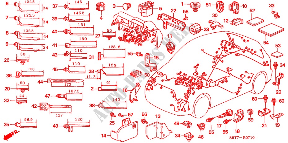 KABELBAUMBAND/BUEGEL(LH) für Honda CIVIC 1.4 SPORT 3 Türen 5 gang-Schaltgetriebe 2005