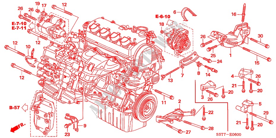 MOTORHALTERUNG (1.4L/1.6L) für Honda CIVIC 1.6 SPORT 3 Türen 5 gang-Schaltgetriebe 2005