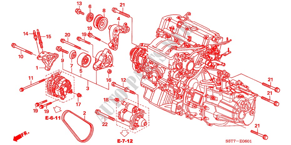 MOTORHALTERUNG (TYPE R) für Honda CIVIC TYPE R     PREMIUM 3 Türen 6 gang-Schaltgetriebe 2005