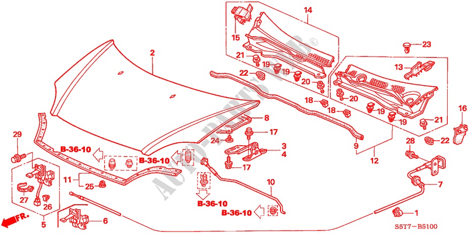 MOTORHAUBE(LH) für Honda CIVIC 1.6 SPORT 3 Türen 5 gang-Schaltgetriebe 2005