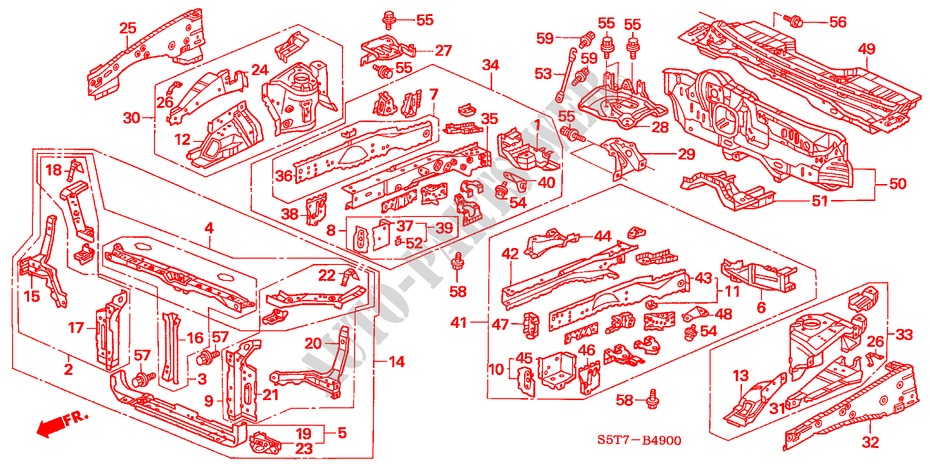 VORDERE TRENNWAND für Honda CIVIC 1.6 SPORT 3 Türen 5 gang-Schaltgetriebe 2005