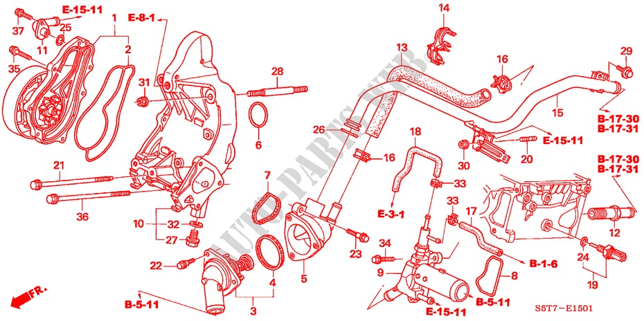 WASSERPUMPE/SENSOR(TYPE R) für Honda CIVIC TYPE R     PREMIUM 3 Türen 6 gang-Schaltgetriebe 2005