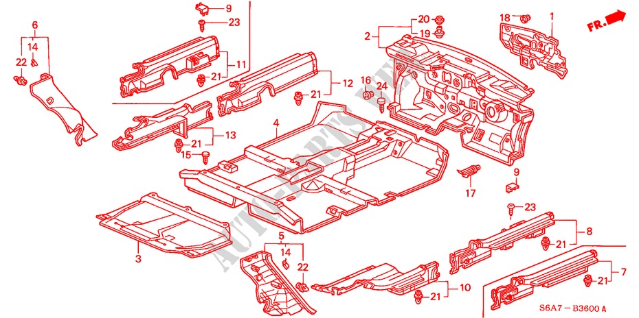 BODENMATTE für Honda CIVIC 1.6ES 5 Türen 5 gang-Schaltgetriebe 2002