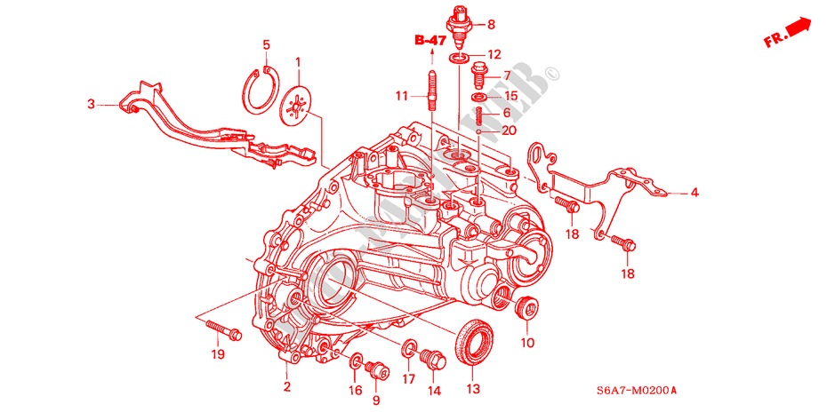 GETRIEBEGEHAEUSE (1.4L/1.5L/1.6L/1.7L) für Honda CIVIC 1.6ES 5 Türen 5 gang-Schaltgetriebe 2002