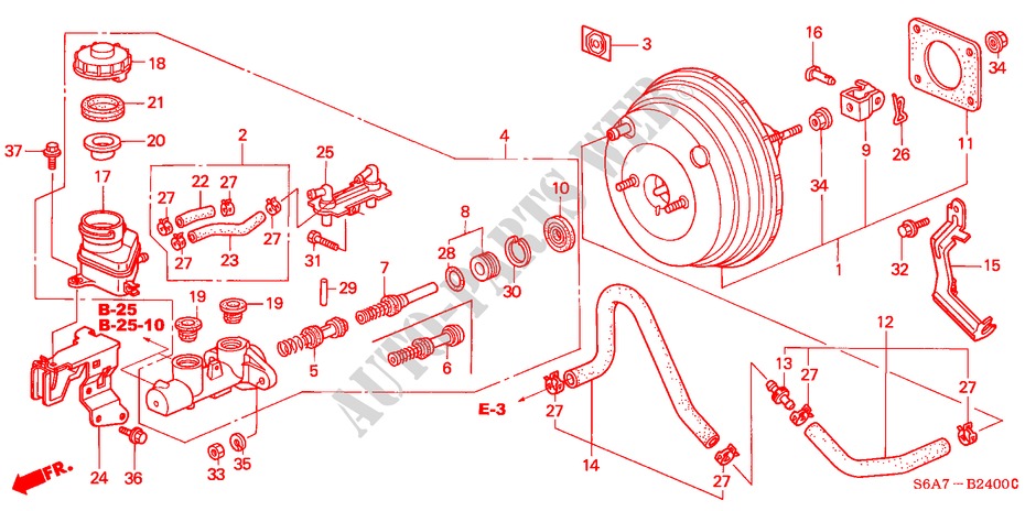 HAUPTBREMSZYLINDER/ MASTER POWER(LH) für Honda CIVIC 1.6LS 5 Türen 5 gang-Schaltgetriebe 2001
