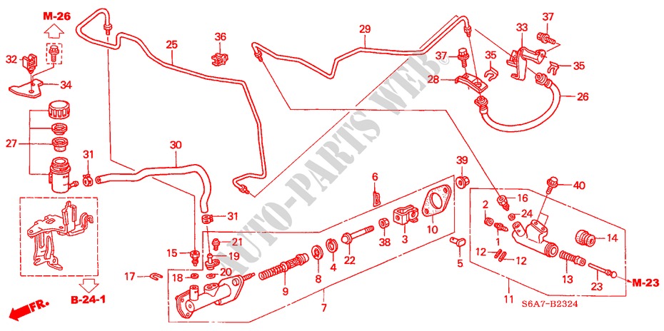 HAUPTKUPPLUNGSZYLINDER (RH)(2.0L) für Honda CIVIC 2.0 5 Türen 5 gang-Schaltgetriebe 2004
