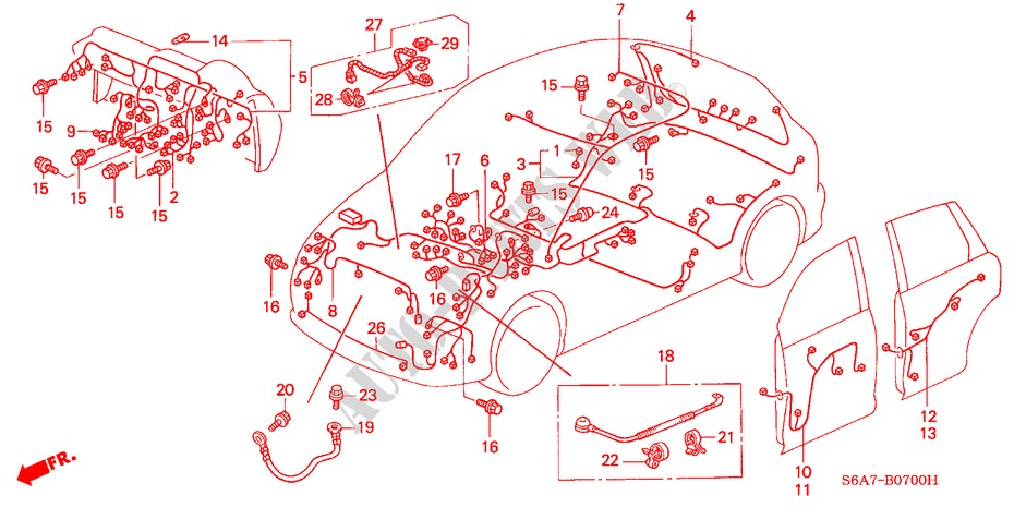 KABELBAUM(LH) für Honda CIVIC 1.4LS 5 Türen 5 gang-Schaltgetriebe 2001