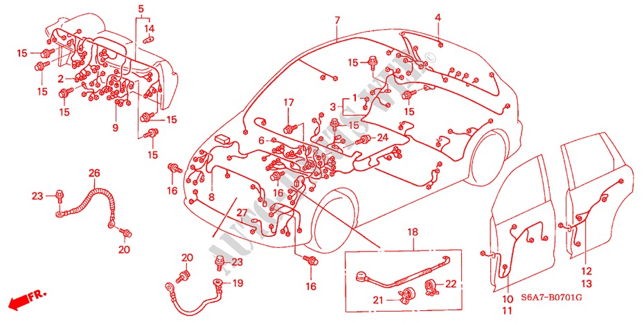 KABELBAUM(RH) für Honda CIVIC 170I 5 Türen 4 gang automatikgetriebe 2002