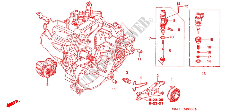 KUPPLUNGSFREIGABE (1.4L/1.5L/1.6L/1.7L) für Honda CIVIC 1.6LS 5 Türen 5 gang-Schaltgetriebe 2001