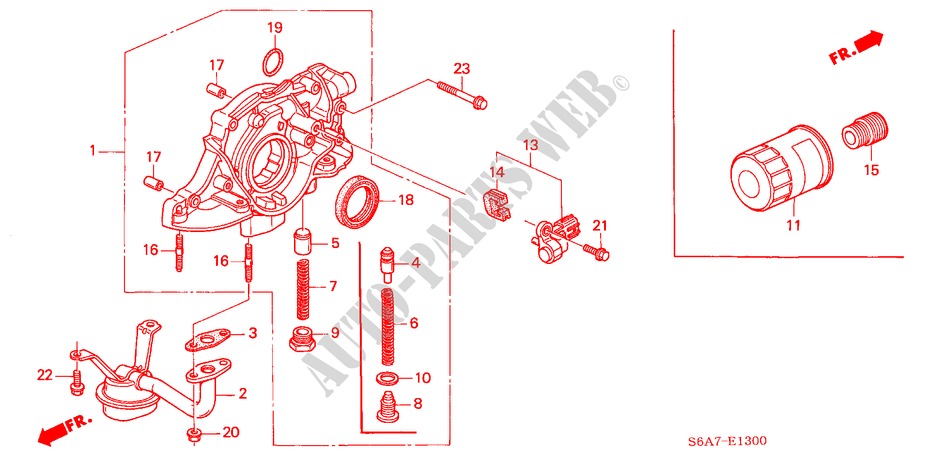 OELPUMPE/OELSIEB (1.4L/1.5L/1.6L/1.7L) für Honda CIVIC 1.6LS 5 Türen 5 gang-Schaltgetriebe 2001