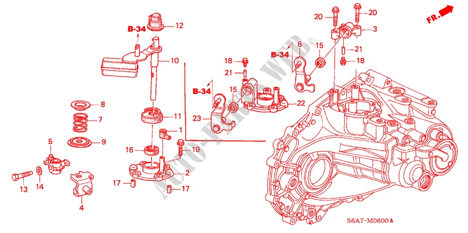 SCHALTSTANGE/SCHALTHEBELHALTERUNG (1.4L/1.5L/1.6L/1.7L) für Honda CIVIC 1.6LS 5 Türen 5 gang-Schaltgetriebe 2001
