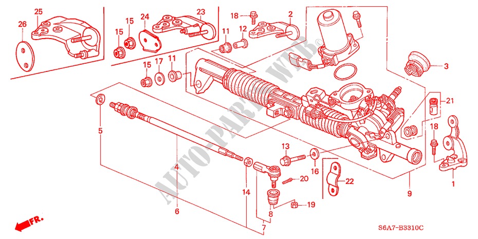 SERVOLENKGETRIEBE(EPS)(LH) für Honda CIVIC 1.6LS 5 Türen 5 gang-Schaltgetriebe 2001