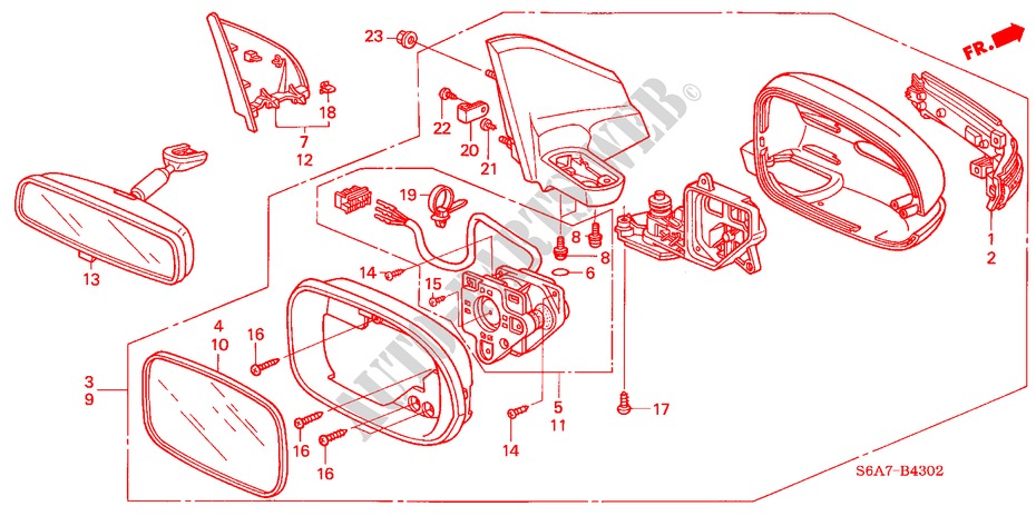 SPIEGEL(FERNBEDIENUNG) (2) für Honda CIVIC 1.7ES 5 Türen 5 gang-Schaltgetriebe 2004