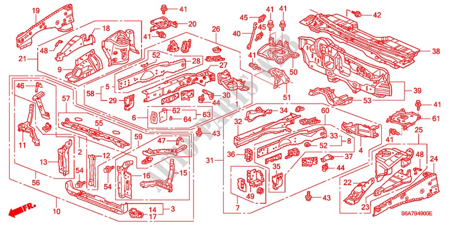 VORDERE TRENNWAND/STIRNWAND für Honda CIVIC 1.6LS 5 Türen 5 gang-Schaltgetriebe 2001
