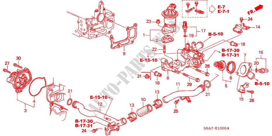 WASSERPUMPE/SENSOR(1.4L/1.5L/1.6L/1.7L) für Honda CIVIC 1.6ES 5 Türen 5 gang-Schaltgetriebe 2002