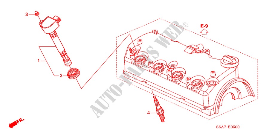 ZUENDSPULE(1.4L/1.5L/1.6L/1.7L) für Honda CIVIC 1.6LS 5 Türen 5 gang-Schaltgetriebe 2001