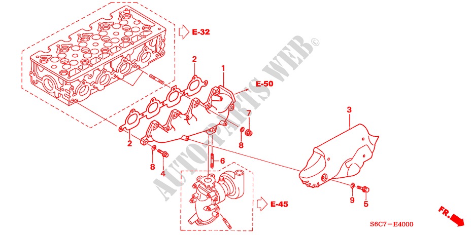 AUSPUFFKRUEMMER(DIESEL) für Honda CIVIC 1.7LS 5 Türen 5 gang-Schaltgetriebe 2005