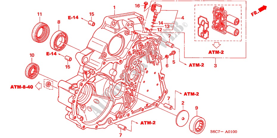 DREHMOMENTWANDLERGEHAEUSE für Honda CIVIC 1.4SE 5 Türen 4 gang automatikgetriebe 2005