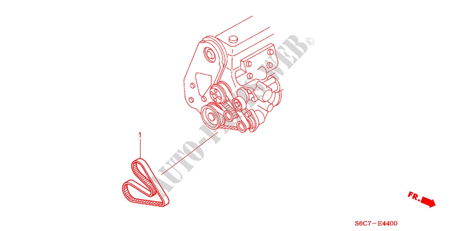 GENERATORRIEMEN(DIESEL) für Honda CIVIC 1.7LS 5 Türen 5 gang-Schaltgetriebe 2005