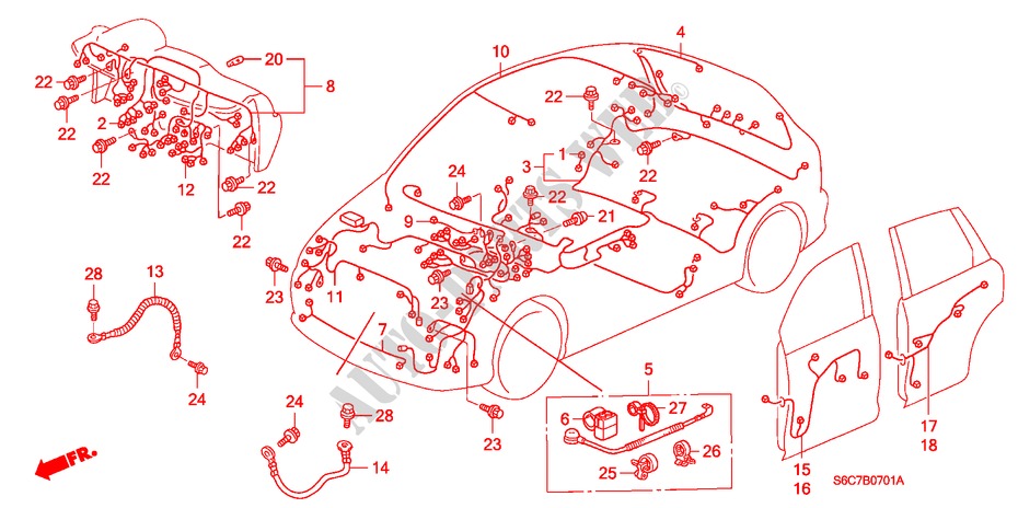 KABELBAUM(RH) für Honda CIVIC 1.4SE 5 Türen 4 gang automatikgetriebe 2005
