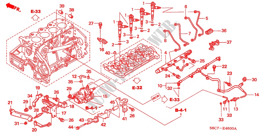 KRAFTSTOFFEINSPRITZSYSTEM (DIESEL) für Honda CIVIC 1.7LS 5 Türen 5 gang-Schaltgetriebe 2005