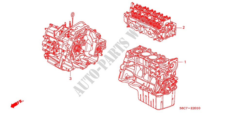 MOTOREINHEIT/ GETRIEBE KOMPL.(1) für Honda CIVIC 1.4SE 5 Türen 4 gang automatikgetriebe 2005